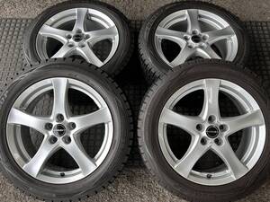 215/55R17★美品VW/AUDI専用BORBET(PCD112)*8分山ウインターマックス01★アウディQ2/T-ROC/トゥーラン/ザ・ビートル/パサート