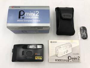 ★美品【kyocera】京セラ P.mini2 35mm コンパクトカメラ PANORAMA フィルムカメラ 黒 ブラック 箱付き 電池式