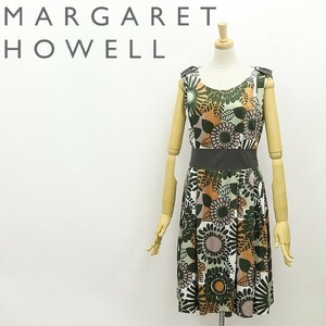 ◆MARGARET HOWELL マーガレット ハウエル 花柄 コットン タック フレア ノースリーブ ワンピース 1