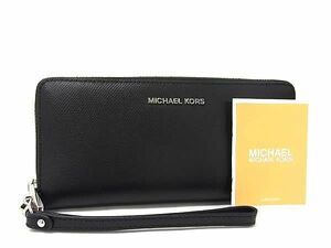 ■新品■未使用■ MICHAEL KORS マイケルコース レザー ラウンドファスナー 長財布 ウォレット レディース ブラック系 FA9985