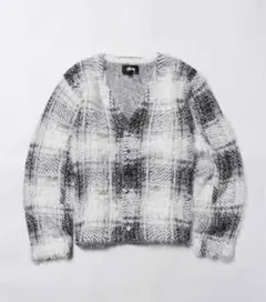 【新品】STUSSY HAIRY PLAID CARDIGANモヘアカーディガン