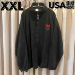 希少　XXL　USA製　フリース　ロンドンオリンピック　ブラック　薄手