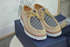 クリスチャン　ディオール　Christian Dior　Boat　Shoe　Beige　Suede　メンズ　OBLIQUE オブリーク　シューズ　靴　42 D3829