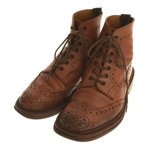 Tricker’s (トリッカーズ) 【men518AH】 M2508 MALTON カントリーブーツ UK6.5 ライトブラウン Acorn Antique ウィングチップブーツ TW