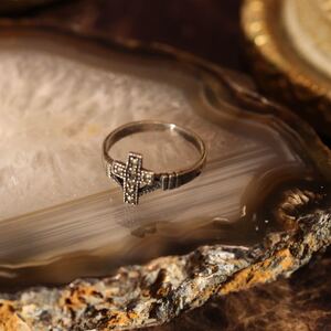 USA VINTAGE CROSS DESIGN SILVER RING/アメリカ古着クロスデザインシルバーリング