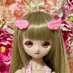 CALEN Punch★MDD DD SDサイズヘッド向け　ヘアアクセサリー2個セット　ピンクの天使の羽根左右セット　ヘアクリップ