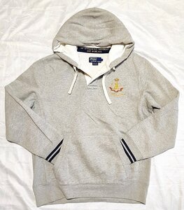 ★POLO by RALPH LAUREN ポロ ラルフローレン★ 1ST DIVISION R.L.REGIMENTEST.MCMLXVII スウェットパーカー サイズL ライトグレー 02362