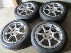 軽量!! ENKEI Racing RS+M (16x7+35 4H/100) バリ溝(BS/2022) 185/55R16 ローダウン フィット スイフト ヴィッツ ヤリス フィールダー 他も