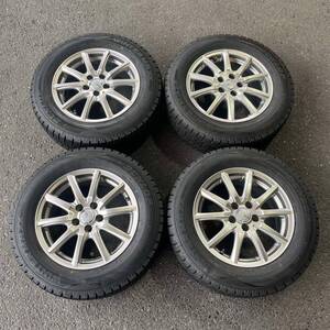 【5128】195/65R15 4本セット冬タイヤDUNLOP WINTERMAXX WM02バリ山【2023年】アルミンホイール 15X6J PCD100/5H