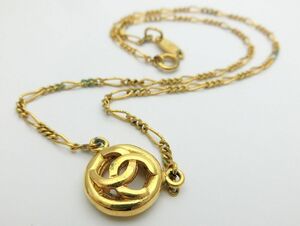 1000円スタート ネックレス CHANEL シャネル 1983 ココマーク ラウンド ゴールド レディース ヴィンテージアクセサリー 10 D246