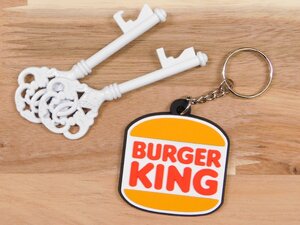 ◆送料\110◆【BURGER KING・バーガーキング】※《企業ロゴ・ラバーキーホルダー》　アメリカン雑貨　キーリング　RC031