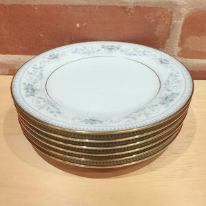 A327　良品 ノリタケ Noritake 日本陶器 16cm プレート 皿 6枚セット ノーブル NOBLE まとめ 大量 ビンテージ オールド 中古 金彩 JAPAN