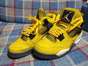 AIR JORDAN Ⅳ RETRO OG TOUR YELLOW/DARK BLUE GREY エアジョーダン 4 CT8527-700 US8.5 26.5cm 中古 ライトニング LIGHTNING 黄 イエロー