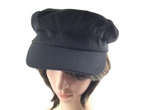 刺繍マリン キャスケット ツバ広 帽子 レディース 消臭 サイズ調整可能 ブラック