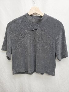 ◇ ⊂ NIKE ナイキ パイル　ショート丈 半袖 Tシャツ カットソー サイズS グレー レディース P