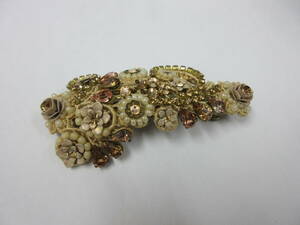 ★☆9774　Michal Negrin ミハエルネグリン ヘア バレッタ フラワーモチーフ ピンク レディース アンティーク アクセサリー☆★