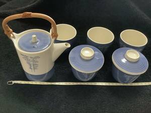 ☆送料無料☆たち吉 急須 湯呑み 茶器5客セット/竹林柄/USED