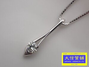 K18WG ホワイトゴールド ダイヤ ネックレス 0.770ct Lカラー VS-1 EXCELLENTカット 8.5g 中古A 【送料無料】 C-8679