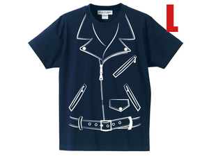 だまし絵 Wライダース T-shirt NAVY L/langlitz leatherラングリッツレザーbucoブコbatesベイツbeckベックaero leatherエアロレザー60s70s