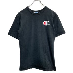 Champion 半袖 プリント Tシャツ Sサイズ チャンピオン ロゴ ブラック コットン 古着卸 アメリカ仕入 t2407-4611