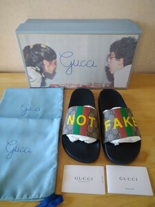 新品未使用 付属品完備 GUCCI グッチ FAKE NOT サンダル ビーチサンダル スライドサンダル シャワーサンダル GG ラバー スニーカー adidas