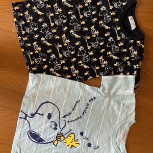 半袖Tシャツ 2枚セット　130 スヌーピー　キャラクター　トップス　ファッション　ピーナッツ　女の子　ジュニア　着替えに