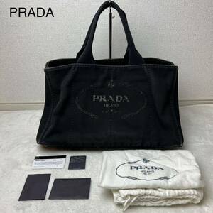 PRADA プラダ カナパ ブラックデニム ハンドバッグ 