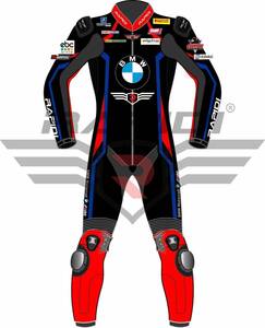 海外 高品質　送料込み TOM SYKES BMWモトラッド MOTORRAD レザーレーシングスーツ　サイズ各種　パンチングレプリカ カスタム 6