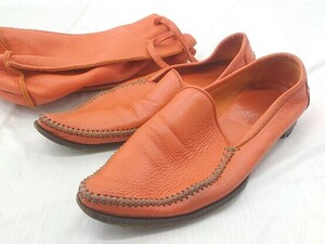 ◇ ◎ BOTTEGA VENETA ボッテガ ヴェネタ イタリア製 ローファー シューズ サイズ36 1/2 オレンジ系 レディース