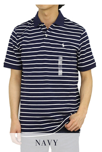 新品 アウトレット b612 XLサイズ 紺 NAVY 半袖 ソフトタッチジャージー ボーダー ポロ シャツ polo ralph lauren ポロ ラルフ ローレン