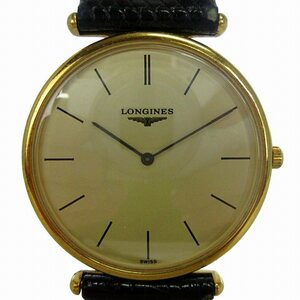 ロンジン LONGINES ラグランクラシック 腕時計 アナログ 2針 クォーツ レザーバンド L4 635 2 文字盤 ゴールドカラー ウォッチ ■SM1