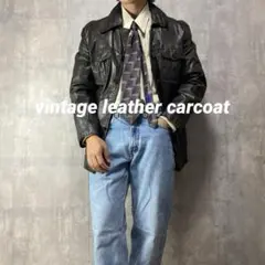 1970s vintage leather carcoat ジャケット革ジャン