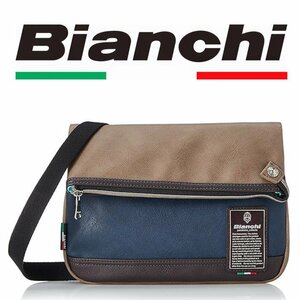 Bianchi ビアンキ ミニショルダーバッグ スマホポーチ メンズ ワンショルダー サコッシュ バッグ TBPI31 7987043 コン 新品 1円 スタート