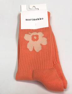 未使用 marimekko マリメッコ 靴下 サイズ37～39 23.5～25cm相当 オレンジ SS-219001