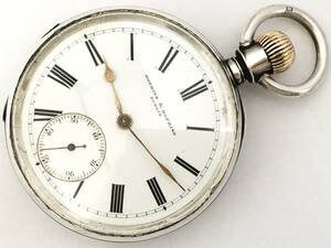 1881年製◆WALTHAM HOPKINS&HOPKINS 銀無垢STERLING 14S 13石 Gr,Hillside ウォルサム懐中時計◆