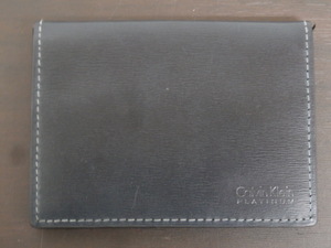 ●Calvin Klein PLATINUM カルバンクライン プラチナム コインケース 定期れ ブラック　中古●キ-401