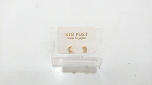 【送料無料】【未使用】K18 POST　18金　ポストピアス　ジルコニア　ジュエリー　アクセサリー　MADE IN JAPAN　キングラム（イ）