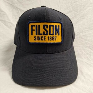 FILSON　フィルソン　ベースボール CAP　ベースボール　ロゴパッチ　キャップ　usa アメリカ製　ネイビー　navy 肉厚　コットン　革ベルト