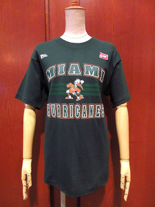 ビンテージ90’s●DEADSTOCK PRO PLAYER MIAMI HURRICANESボーイズコットンプリントTシャツsize 14/16●210901s3-k-tshアメフト