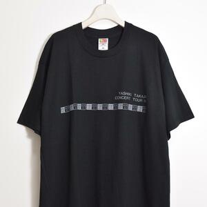 デッドストック 1999s YASHIKI TAKAJIN やしきたかじん CREW STAFF ビンテージ コンサート ツアーTシャツ XL 黒 ブラック