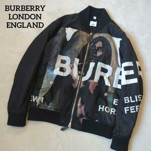 1円～ 1円スタート 【正規品/極美品】　BURBERRY　バーバリー　ロンドン　ブルゾン　M～L　ボンバージャケット　メンズ　ブラック　希少　