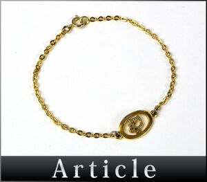 176880□Christian Dior ディオール ロゴ ブレスレット アクセサリー 腕輪 GP ゴールド レディース ヴィンテージ ファッション/ E