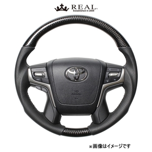 レアル ステアリング オリジナルシリーズ ラウンドシェイプ(ブラックカーボン)ランドクルーザー 200系 H30-BKC-BK REAL