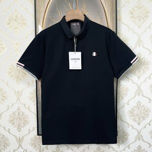 個性EU製＆定価2万◆UABONI*Paris*ポロシャツ*ユアボニ*パリ発◆上品 快適 通気 半袖 T-shirt POLO ゴルフ ビジネス 通勤 レジャー 夏服 L