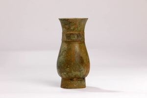 【萬古】中国美術 古玩 唐漢時代 青銅器 古銅置 花瓶 花入 唐物 中国 古美術 置物