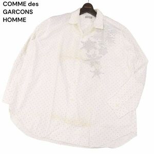 希少 AD1993★ COMME des GARCONS HOMME コムデギャルソン オム 雪の結晶★ 長袖 ドット ビッグ シャツ Sz.F　メンズ 白　I4T00442_2#C