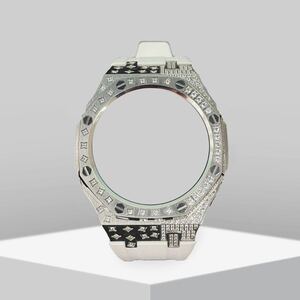 G-SHOCK GA-2100 GA-2110 GA-B2100 ジルコニア シルバー ベゼル&ベルト カスタム パーツ　第四世代