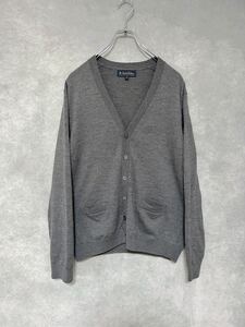 【 ブルックスブラザーズ 】old " brooks brothers " メリノウールニットカーディガン / size m / 90~00s グレー ハイゲージ