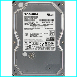 TOSHIBA DT01ACA050 DELL DP/N 0RXJWX 3.5インチ SATA600 500GB 1365回 11635時間