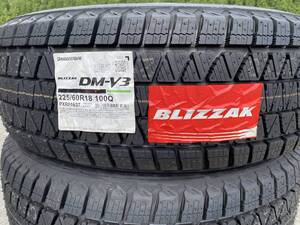 【新品4本セット:スタッドレス】BLIZZAK DM-V3 225/60R18 100Q 2023年製ブリヂストン